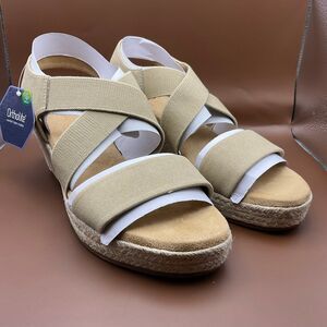 Sonoma Espadrille Wedge Sandals Ortholite Foam Women’s Size 10 Taupe